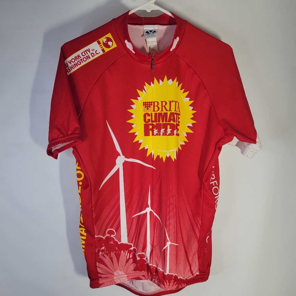 Voler Team Apparel Brita Climate Ride Red/Yellow/White Cycling Jersey Size Large